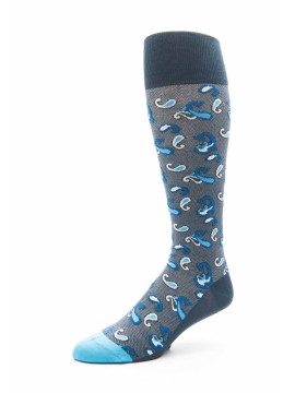 Steel Blue/White/True Blue Pines O/C Socks