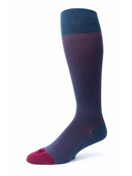 Steel Blue/Wine Check O/C Socks