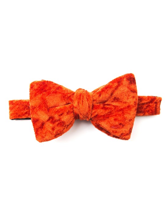 Flame Crushed Velvet Formal Bow Tie 