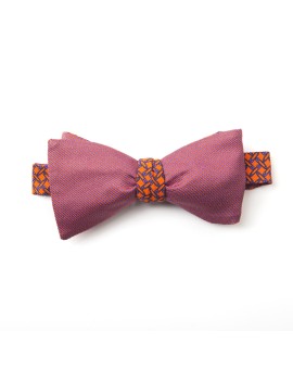 Orange/Orchid Pins/Links Reversible Bow Tie 