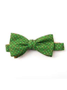 Green/Orange Pins/Links Reversible Bow Tie 