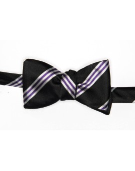 Navy/Fuschia/Light Blue/Yellow Neck Tie Reversible Bow Tie