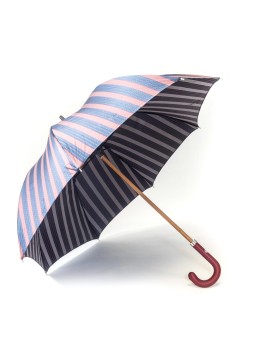 Alternating Navy Stripes/Red Polka Dots/Dark Red Stripes/Diamond Dots Umbrella