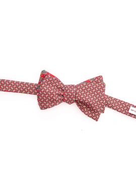 Red Paisley/Neat Reversible Bow