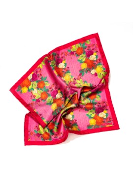 Rose Floral Print Pocket Square