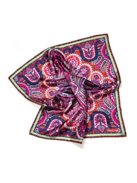 Red/Pink Persian Print Pocket Square