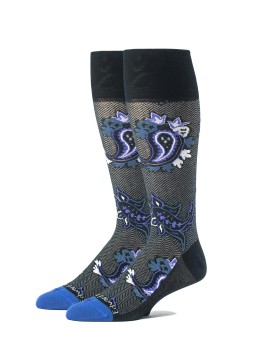 Black/Purple/Louve Paisley/Herringbone M/C Socks