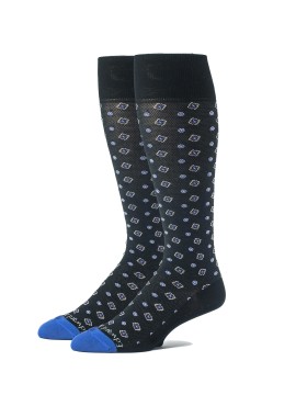 Black/Purple Neat/Nailhead O/C Socks