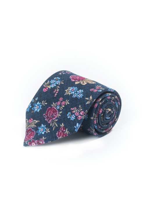 Navy/Rose Floral Shappe Diamante 