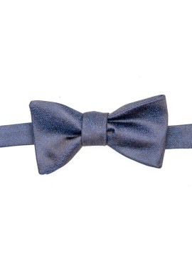 Navy Sharkskin Silk Bow Tie