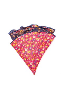 Midnight/Rose Floral Paisley/Floral Silk Shappe Diamante Reversible Pocket Circle