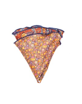 Sienna Floral Paisley/Floral Silk Shappe Diamante Reversible Pocket Circle