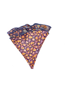 Midnight/Sienna Floral Paisley/Floral Silk Shappe Diamante Reversible Pocket Circle