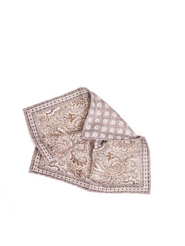 Gray Paisley/Floral Neat Print Reversible Pocket Square