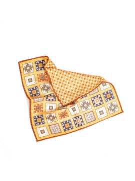 Sunglow Southwest Design Grid/Houndstooth Print Reversible Pocket Square