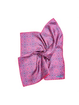 Pink Medallions Print Pocket Square