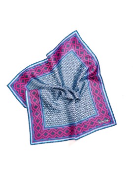 Navy/Fuchsia Neat Print Pocket Square