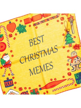 White Christmas Memes Print Pocket Square