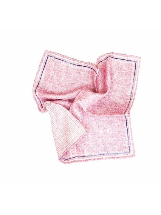 Lt. Pink Solid/Gingham Print Reversible Pocket Square