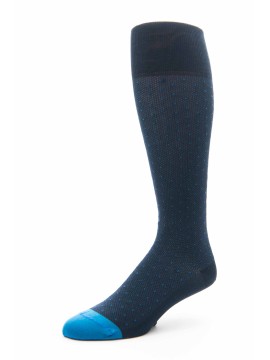 Navy/Med. Blue  Dots With Melange Effect O/C Socks