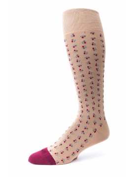 Khaki/Wine Dots Pattern O/C Socks