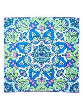 Apple/Hot Pink/Blue Retro Print Scarf