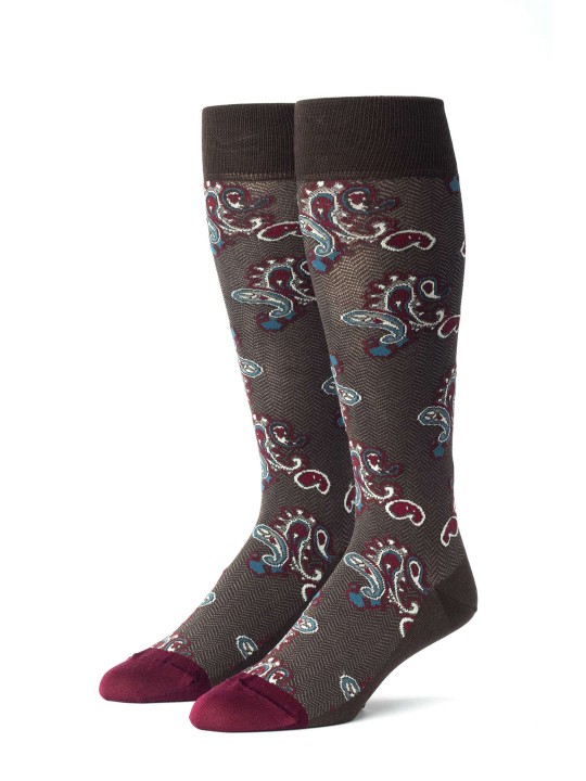 Brown/Wine Paisley Socks