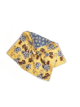 Lt. Blue Neat/Check Print Reversible Pocket Square