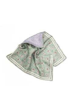 Mint Medallion/Mini Neat Print Reversible Pocket Square