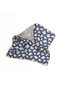 Denim Paisley Print Reversible Pocket Square