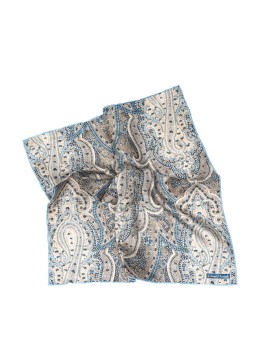 Beige/Lt. Blue  Exploded Paisley Print Pocket Square