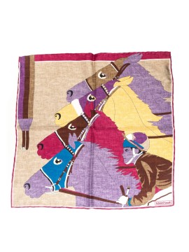 Purple Jockey Print Pocket Square