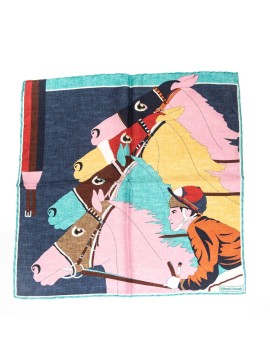 Pink Jockey Print Pocket Square