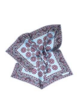 Lt. Blue Medallions Print Pocket Square