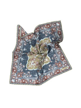 Denim Persian Print Pocket Square