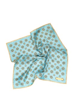 Aqua Medallion Neat Print Pocket Square