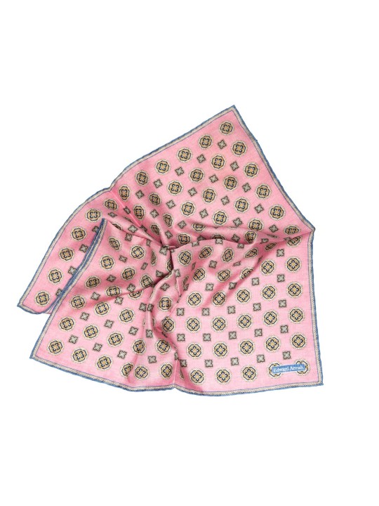 Pink Medallion Neat Print Pocket Square