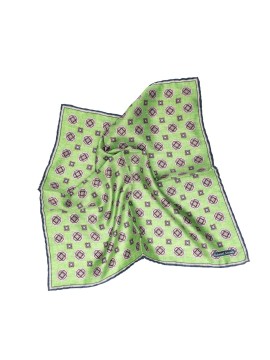 Spring Green Medallion Neat Print Pocket Square