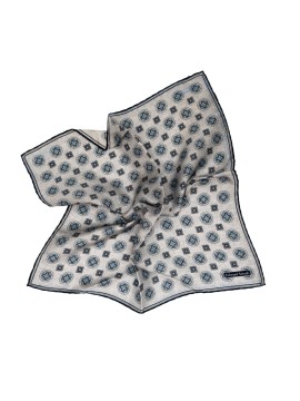 Grey Medallion Neat Print Pocket Square