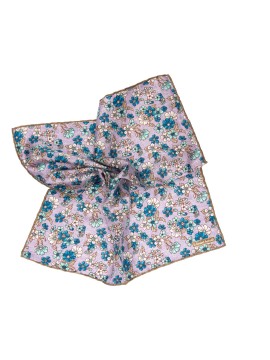 Lilac/Lt. Brown Floral Print Pocket Square