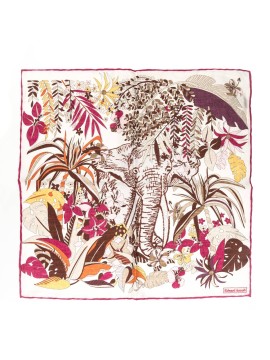 Beige Hawaiian Flowers Print Pocket Square