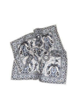 Grey Persian Print Pocket Square