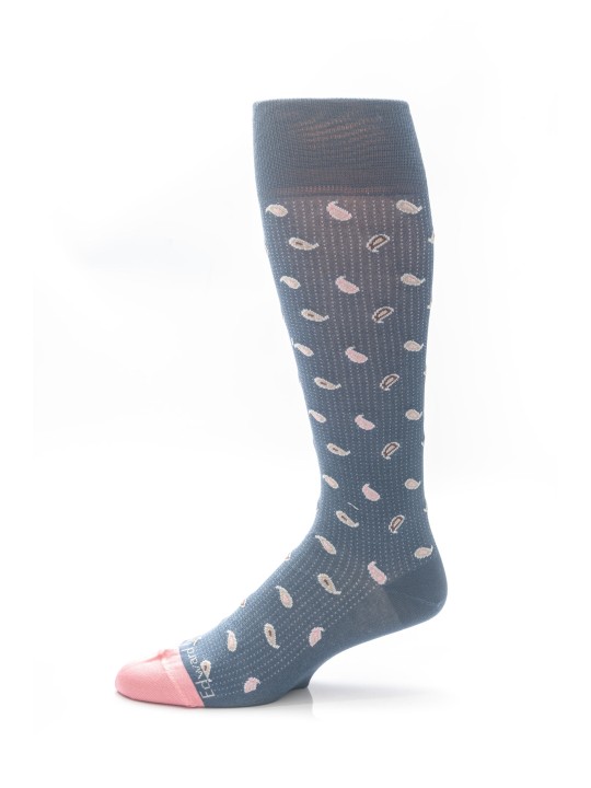 Blue Steel/Pink Pine Neat Melange Effect Socks