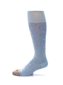 Ice Blue/Lt. Brown Pine Neat Melange Effect Socks