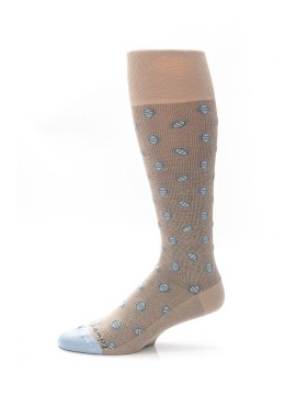 Tan/Ice Blue Geo Socks