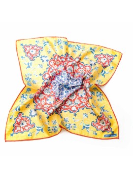 Yellow/Red Persian Print Pocket Square