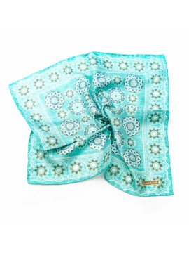 Lt. Sea Green/Olive Medallions Print Pocket Square