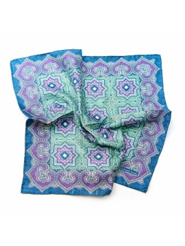 Green/Purple Persian Print Pocket Square