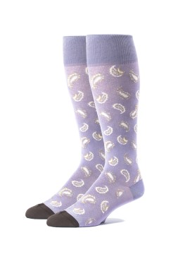 Lilac/Dk. Brown Pine Paisley Melange  Socks