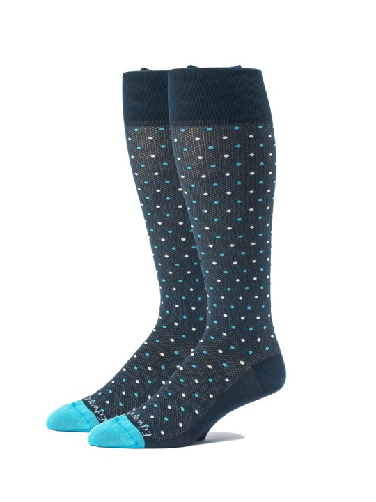 Navy/Deep Sky Blue Oc Polka Dots Melange  Socks